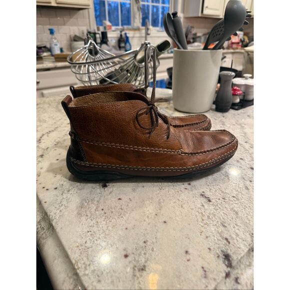 L.L. Bean Signature Jackman Ranger Brown Leather Ankle Lace Up Chukka Boots sz 1